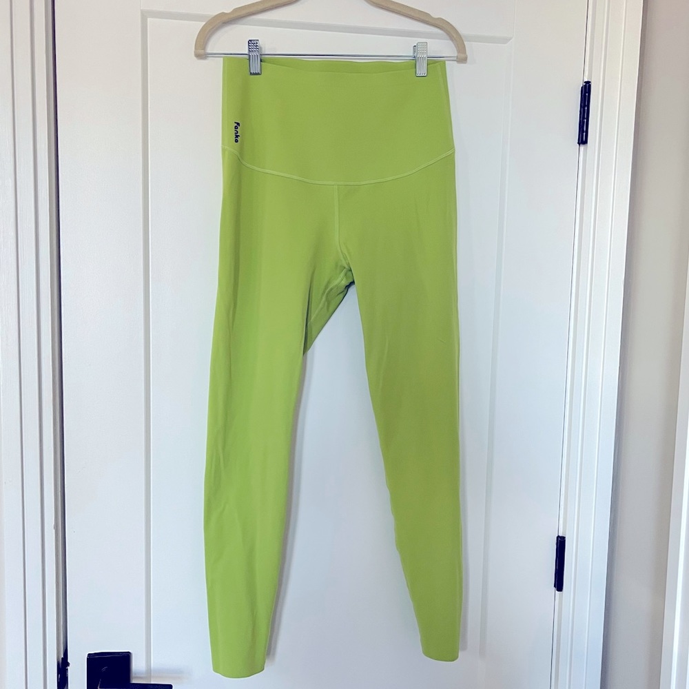 Neon Green Reversible Compression Leggings from Fanka